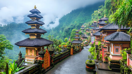 Misty Mountaintop Temples in Bali Indonesia