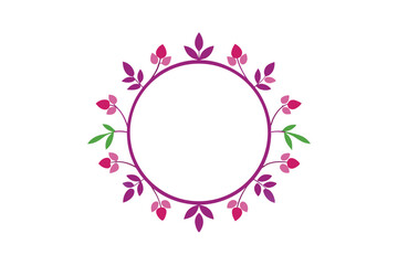 Circular Floral Frame Decorative Border Element for Elegant Designs vector art illustration
