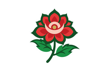 Embroidered Flower Motif Detailed Textile Design for Craft Projects vector art illustration