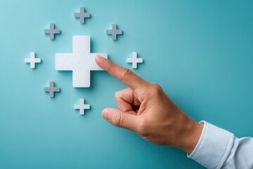 Obraz premium Selecting the best option a choice among plus signs