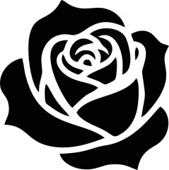 Black rose silhouette - gothic flower logo vector for  apparel designs