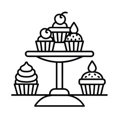 Continuous Line Drawing of Elegant Table Setting with Cutlery

