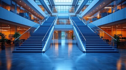 Modern office building stairs