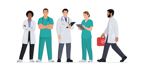 Group of doctors and healthcare workers standing together