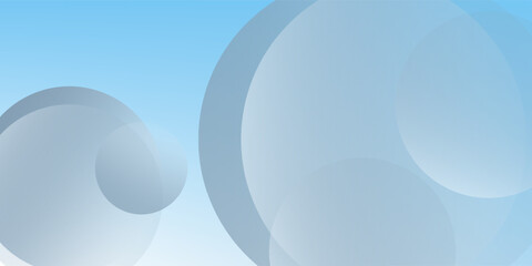 Abstract minimalist banner background, pastel colorful, blue and white gradations. Circle effect style geometric simple art