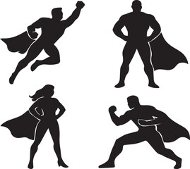 Dancing girls and diverse sport athlete vector silhouettes of people playing soccer, running, and karate in action