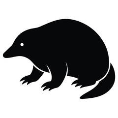 Black silhouette of a solenodon mammal