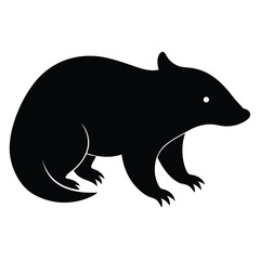 Black silhouette of a wombat animal icon