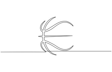 Basketball one line art. Continuous line drawing of ball, sport, running, ball sports, activity, athlete, game, training, basket, One continuous drawing line logo single hand drawn art doodle isolated