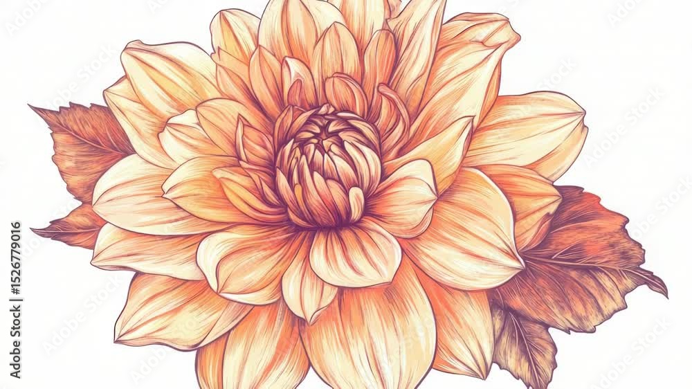 Poster a simple illustration of a flower with its leaves, perfect for use in educational materials or as a 