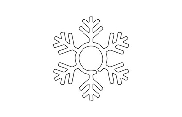 Snowflake icon continuous one line drawing,  illustration of snowflake falling. Christmas and winter concept single  line. continuous single drawn one line Christmas snowflake hand-drawn picture.