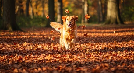 Small animal in autumn forest