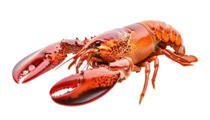 whole red lobster isolated on white background