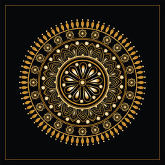 Premium Golden Floral Mandala Vector