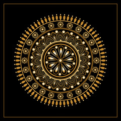 Premium Golden Floral Mandala Vector