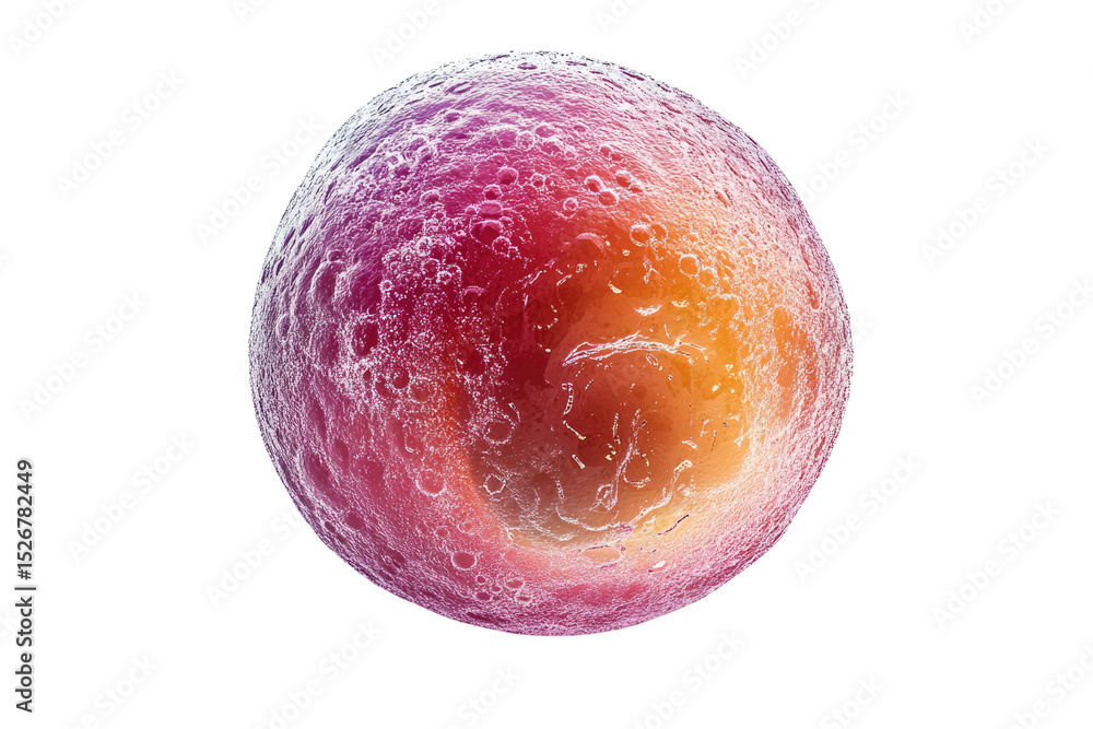 Fototapete microscopic image of a single cell, possibly an ovum or a somatic cell, exhibiting a textured surfac