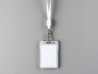 Blank White ID Card Holder with Lanyard - Office & Event Accessory - Product Photography