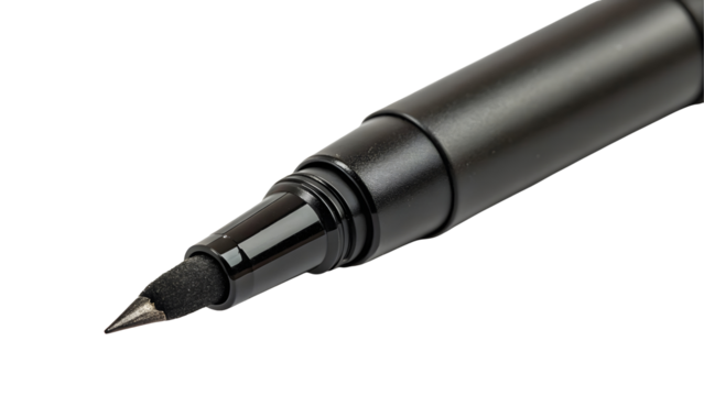 Black marker pen isolated on white or transparent background