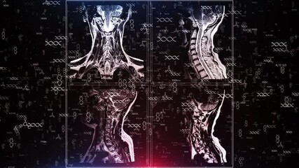 Medical Scan Composite: Human Anatomy with DNA and Chemical Formula Overlay - Powered by Adobe