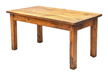 Fototapeta premium Rustic wooden table with a simple design, perfect for farmhouse or country settings. background removed