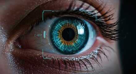Teal eye closeup