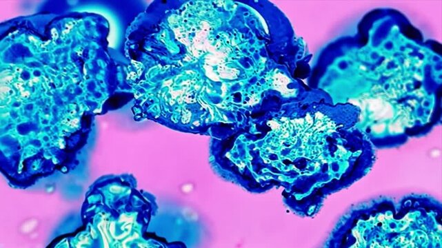 Abstract Blue and Pink Ink Swirl Texture