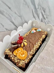 chocolate cake on a plate