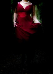 dancing girl in red dress