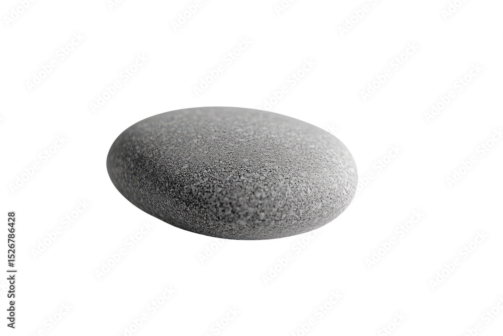 Poster a single, smooth, gray stone isolated on a transparent background. background removed