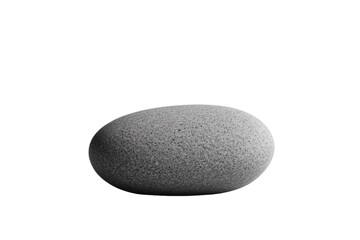 Single, smooth, gray stone isolated on a transparent background. background removed