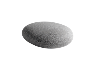 A single, smooth, gray stone isolated on a transparent background. background removed
