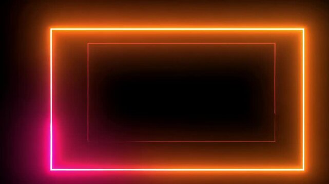 Abstract Neon Frame: Glowing Rectangle in Vibrant Hues