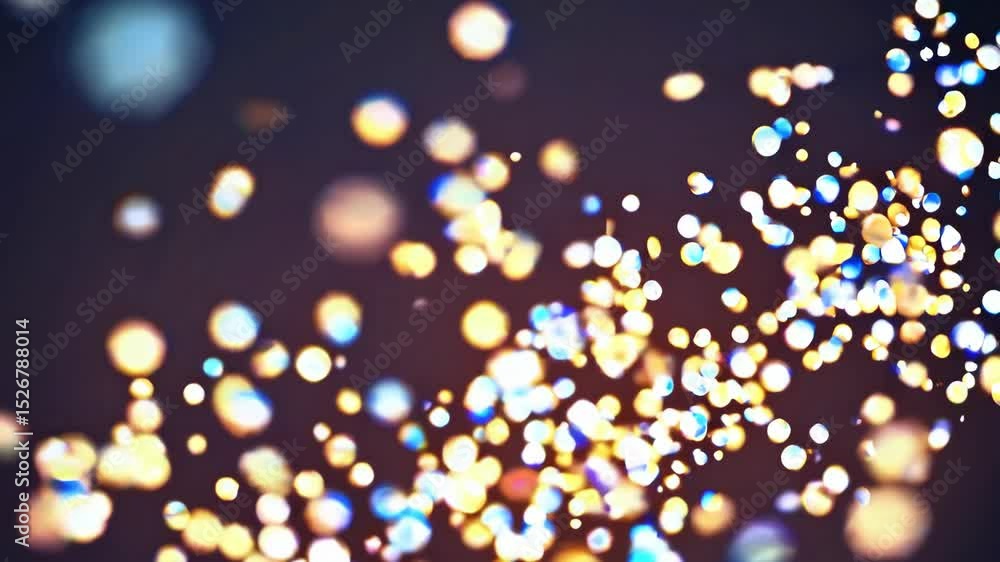Poster background of shiny light particles floating in the air, glowing softly and moving gently