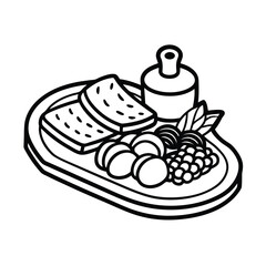 Continuous Line Drawing of Elegant Table Setting with Cutlery

