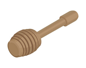 Honey stick - hand drawn isometric vector illustration isolated on white.