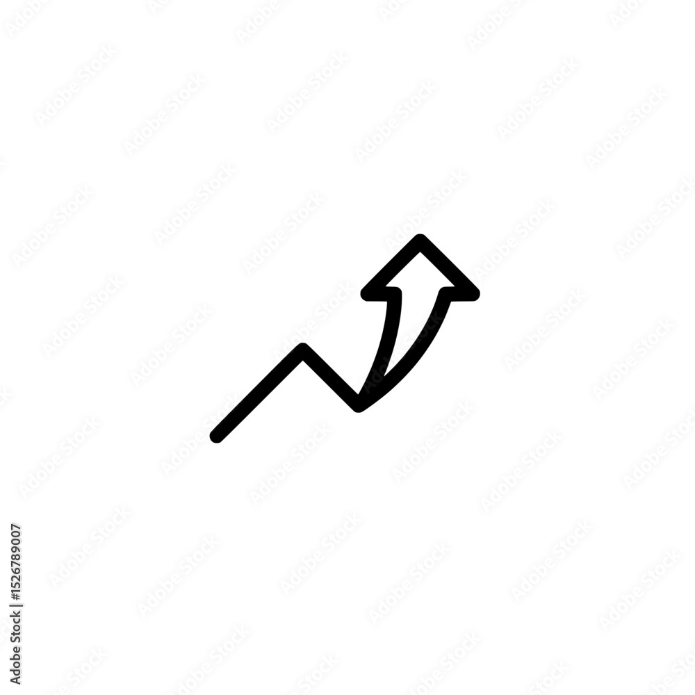 Poster upward arrow icon: a minimalistic upward arrow icon symbolizes growth, progress, and development in 