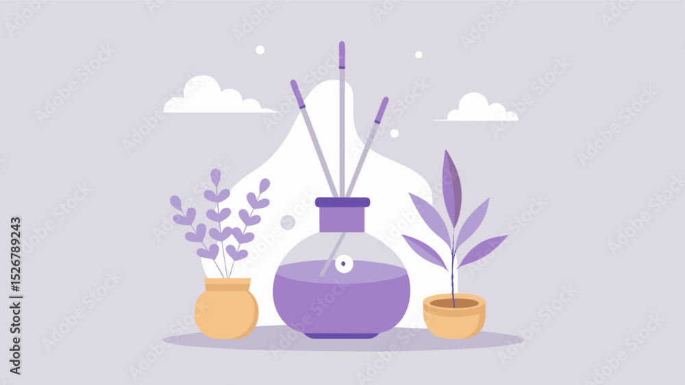 Poster different aromatherapy scents such as lavender or eucalyptus in a diffuser to promote relaxation and