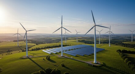 Wind turbines landscape renewable energy