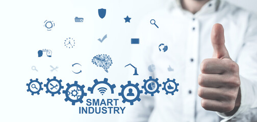 Smart industry concept. Manufacturing. Automation