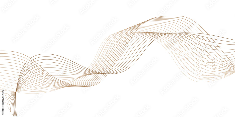 Fototapete modern striped brown soft line white gray wavey curve line minimal concept creativity elegant graphi