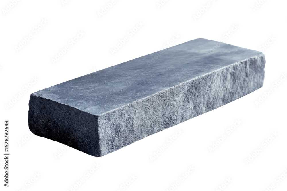 Poster a rectangular grey stone block, possibly for construction or landscaping, isolated on a transparent 