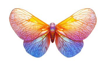 Vibrant, iridescent planthopper with intricate wing veins, a captivating insect. background removed