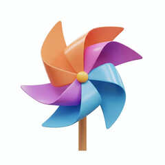 Colorful Plastic Pinwheel Toy - Childhood Fun and Playtime