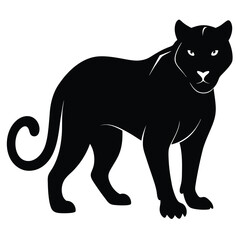 Majestic black panther silhouette powerful wildcat