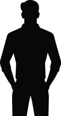 Silhouette of a confident man in casual attire.