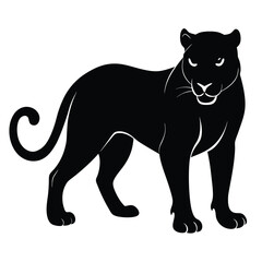 Majestic black panther silhouette powerful wildcat