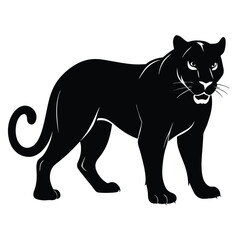 Obraz premium Majestic black panther silhouette powerful wildcat