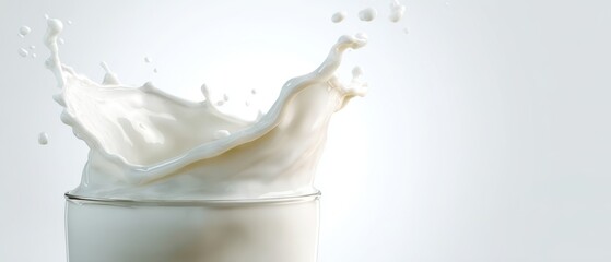 The captivating splash of milk in a glass showcasing purity and freshness.