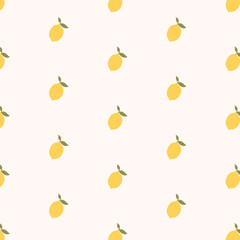 Lemon seamless pattern background. Vector illustration cartoon flat style