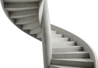 Fotobehang Trappen Modern concrete spiral staircase isolated on transparent background  © PP Creative